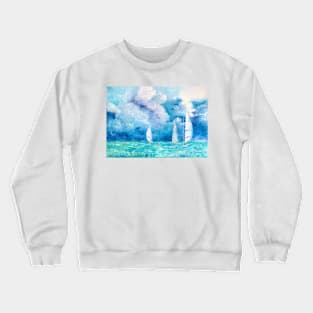 Sailboats on the Azure Waters Crewneck Sweatshirt